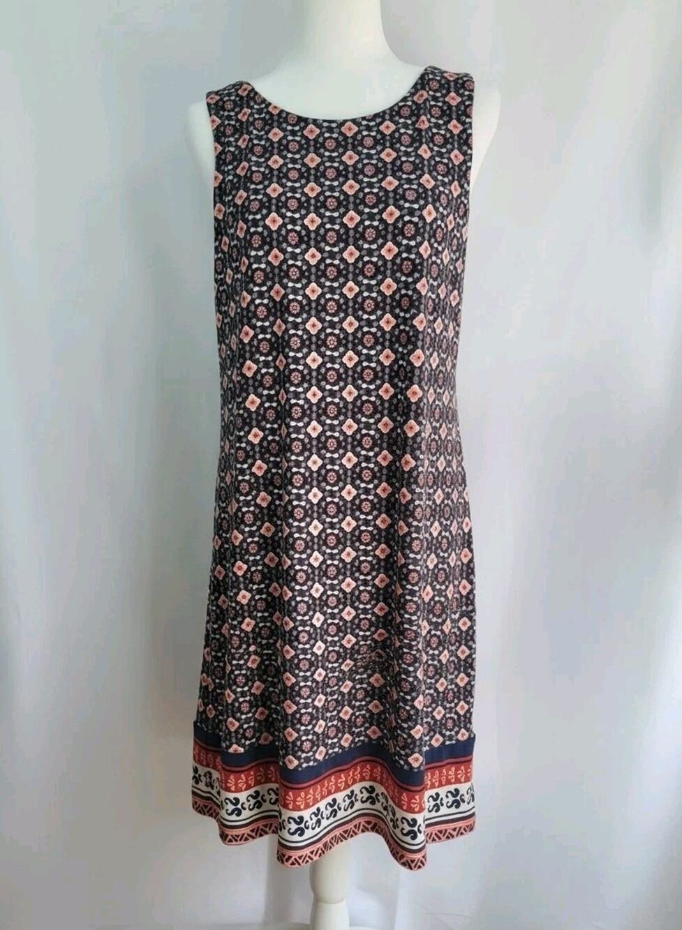 Boho MAGNOLIA GRACE Criss-Cross Back Sleeveless Lined Sheath Knit Dress Size M